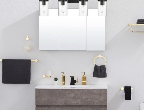 4 Light Vanity Wall Sconces Wall Lighting with Clear Glass Shade